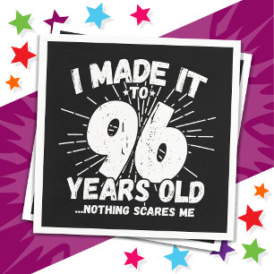 Guardanapo De Papel Sarcástico de 96 anos Meme Engraçado 96º aniversár