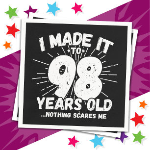 Guardanapo De Papel Sarcástico de 98 anos Meme Engraçado 98º aniversár