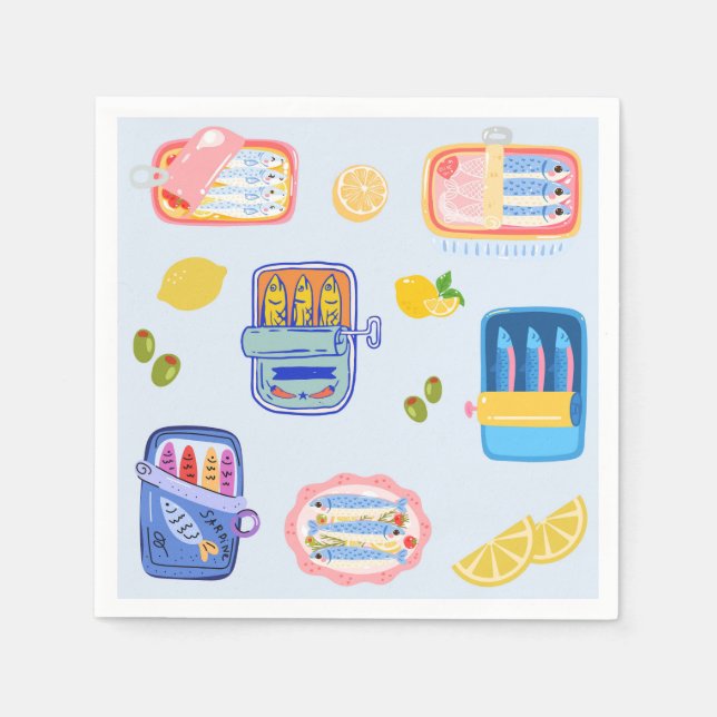 Guardanapo De Papel Sardinhas e Limões (Frente)