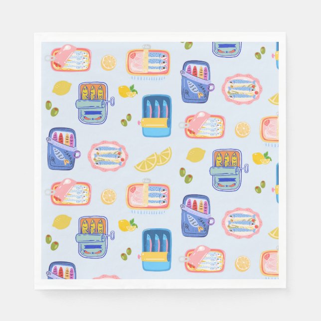 Guardanapo De Papel Sardinhas e Limões (Frente)