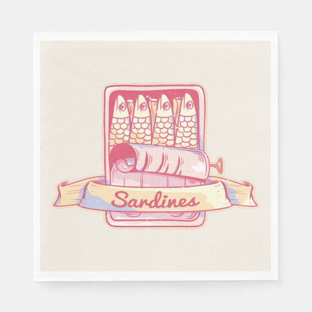 Guardanapo De Papel Sardinhas numa lata (Frente)