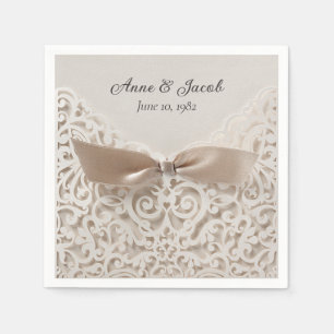 Guardanapo De Papel Satin Arco On Lace para aniversário