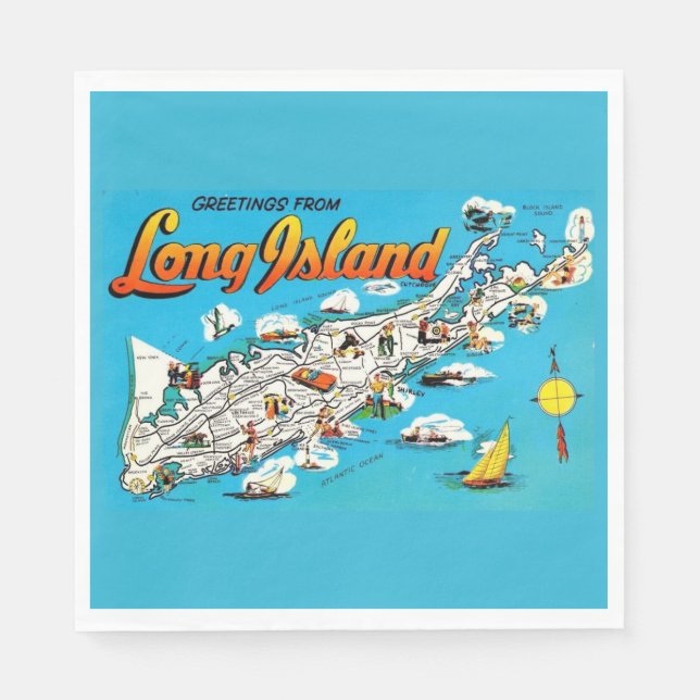 Guardanapo De Papel Saudação de Long Island, NY (Frente)