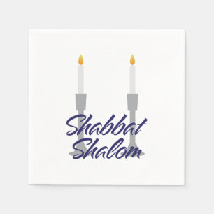 Guardanapo De Papel Saudação Shabbat shalom e papel candlestico Napk