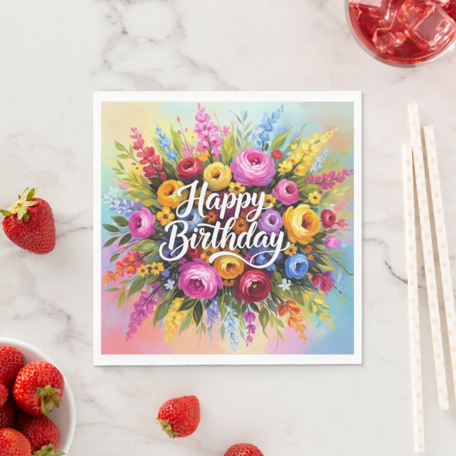Guardanapo De Papel Saudações de Aniversário (Insitu)