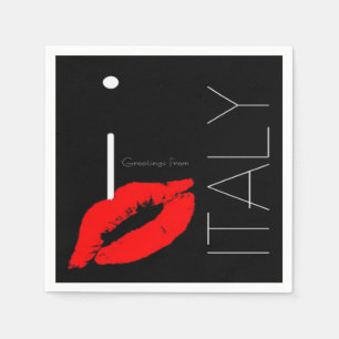 Guardanapo De Papel Saudações de Itália Red Lipstick Kiss