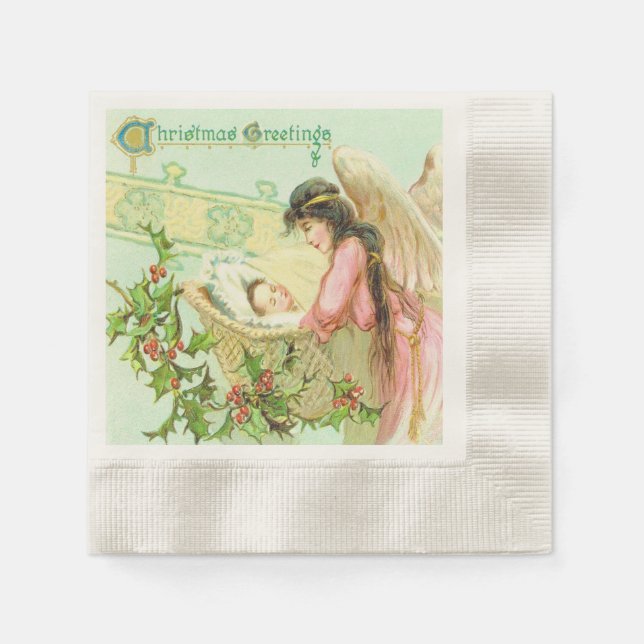 Guardanapo De Papel Saudações de natais vintages (Frente)