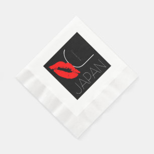 Guardanapo De Papel Saudações do Japão Red Lipstick Kiss