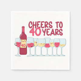 Guardanapo De Papel Saúde a 40 anos de vinho e festa de aniversário ka