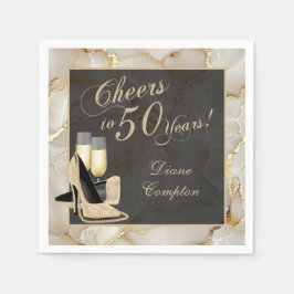 Guardanapo De Papel Saúde a 50 anos de champanhe Dourado