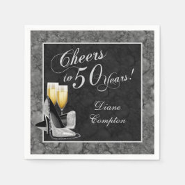 Guardanapo De Papel Saúde a 50 anos Prata e Preto