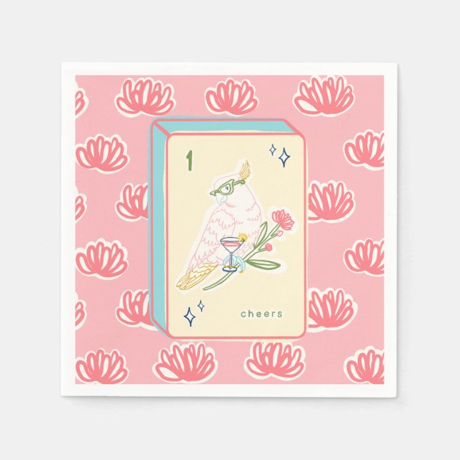 Guardanapo De Papel Saúde ao Bird Mahjong Paper Napkin (Frente)