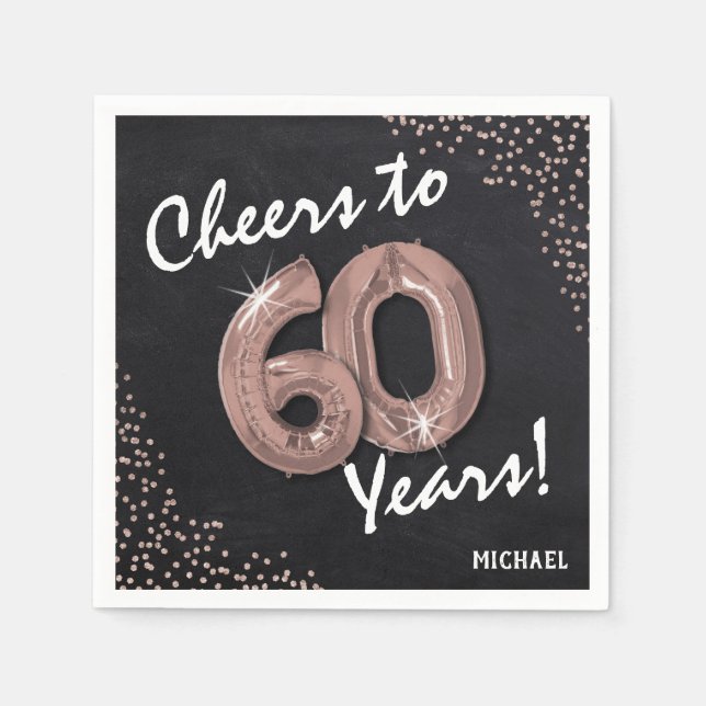 Guardanapo De Papel Saúde aos 60 anos! Aniversário de 60 anos (Frente)