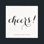 Guardanapo De Papel Saúde | Black Modern Calliographic Paper Napkin<br><div class="desc">guardanapo de papel personalizável com caligrafia moderna. Outras cores e itens semelhantes estão disponíveis na minha loja.</div>