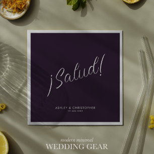 Guardanapo De Papel ¡Saúde! Cocktail Minimalista Roxo Escuro para Qual