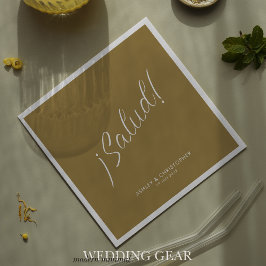 Guardanapo De Papel ¡Saúde! Coquetel Minimalista Dourado para Qualquer