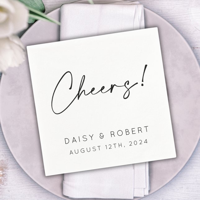 Guardanapo De Papel Saúde! coquetel recepção de casamento (Cheers napkin for wedding)