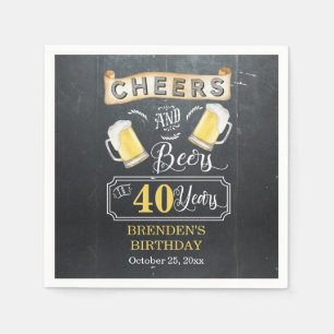 Guardanapo De Papel Saúde e Cerveja a 40 anos de Festa de aniversári