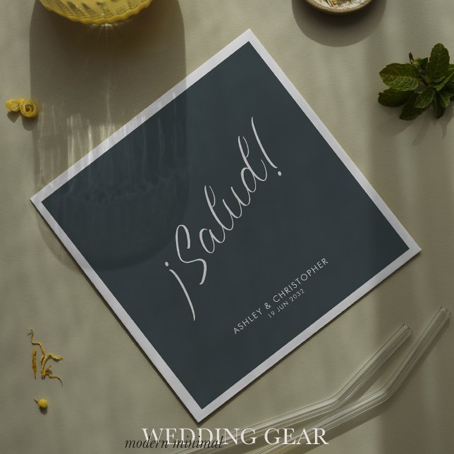 Guardanapo De Papel ¡Saúde! Espaço Cinza Minimal Qualquer Ocasiao Coqu (Criador carregado)