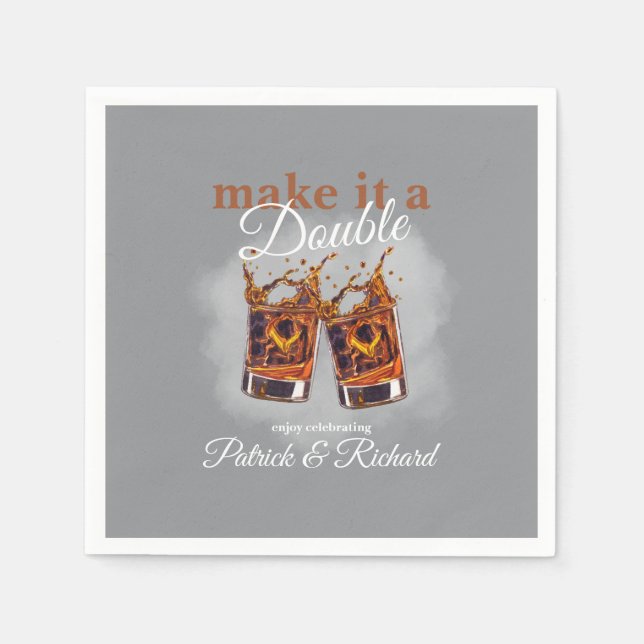 Guardanapo De Papel Saúde Faça dele um vidro uísque de dupla celebraçã (Frente)