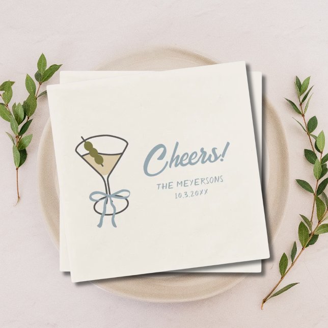 Guardanapo De Papel Saúde Martini Chic Personalizado Casamento Napkins (Cheers Martini Chic Personalized Wedding Napkins
)