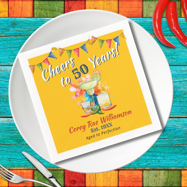 Guardanapo De Papel Saúde para 50 anos Fiesta 50ª Festa de aniversário (Criador carregado)