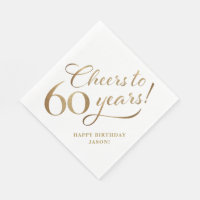 Saúde para 60 Aniversário Glitter e Dourado