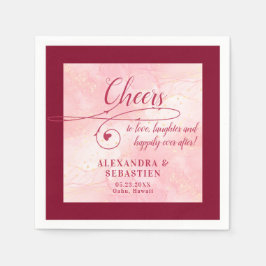 Guardanapo De Papel Saúde para Amar Casamento de Borgonha com Script E