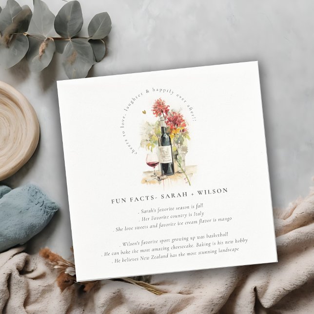 Guardanapo De Papel Saúde para amar vinho Fatos de Casamento Floral (Criador carregado)