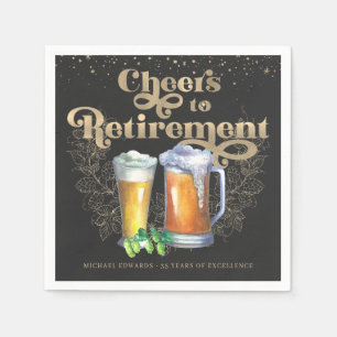 Guardanapo De Papel Saúde para aposentadoria  Vintage Cheers & Beers