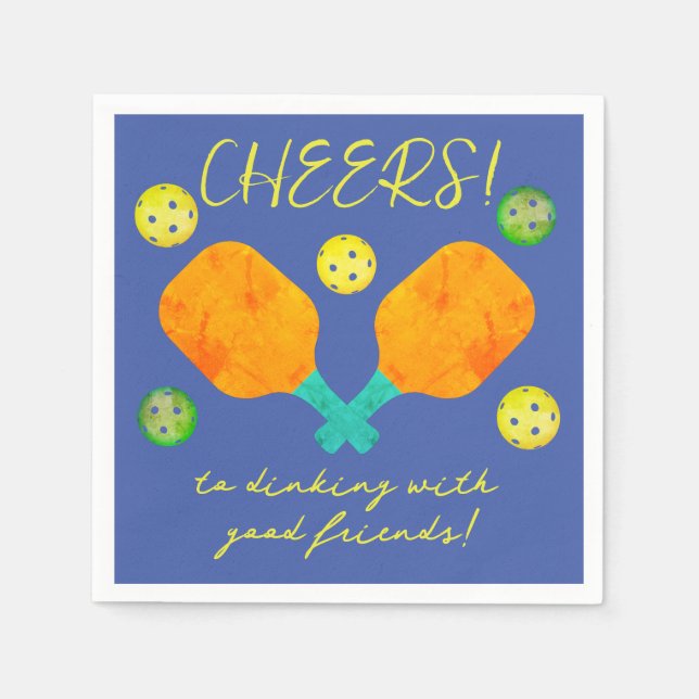 Guardanapo De Papel Saúde para Jantar Cocktail de Pickleball (Frente)