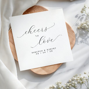 Guardanapo De Papel Saúde para o Casamento de Script Minimalista