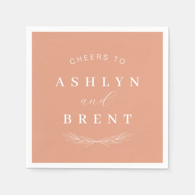 Guardanapo De Papel Saúde Para Terracotta Casamento Cocktail Napkins (Frente)