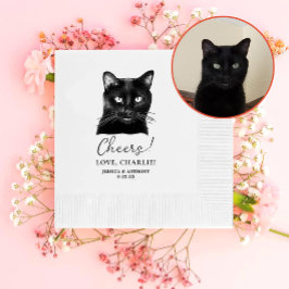 Guardanapo De Papel Saúde Personalizada de Gato Negro