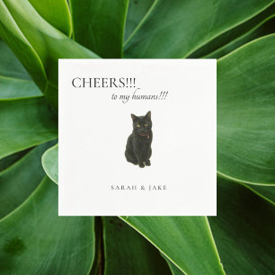 Guardanapo De Papel Saúde Texto Preto de Gato Preto Casamento Napkins