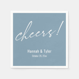Guardanapo De Papel Saúde! Tipografia de Casamento Elegante Azul Empoe