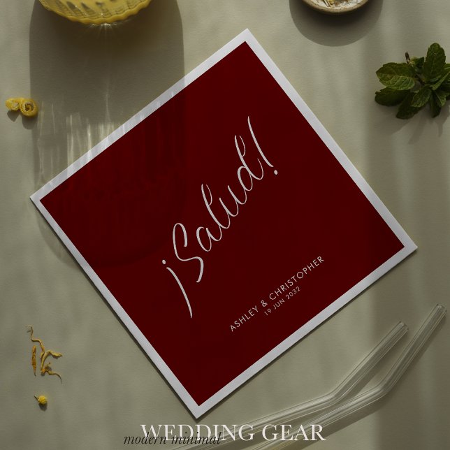 Guardanapo De Papel ¡Saúde! Vermelho Escarlate Minimal Ocasional Coque (Criador carregado)