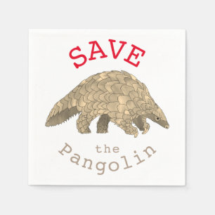 Guardanapo De Papel Save Pangolins Endangered Animal Rights Activism
