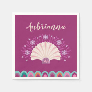 Guardanapo De Papel Scallop Seashell Beach Smermaid Birthday Napkin