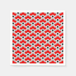 Guardanapo De Papel Scallops chineses de Deco, vermelho, cinza, preto