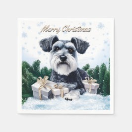 Guardanapo De Papel Schnauzer Christmas