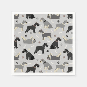 Guardanapo De Papel Schnauzer Paws e Bones Napkins