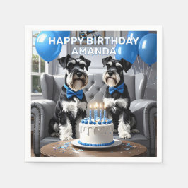 Guardanapo De Papel Schnauzers Birthday