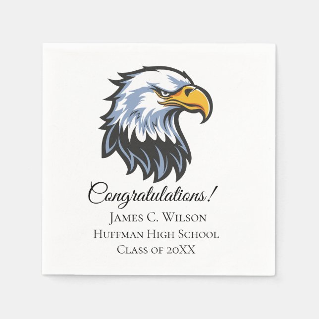 Guardanapo De Papel School Eagle Personalized Graduation Napkins (Frente)