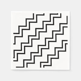 Guardanapo De Papel Schwarz weiß zickzack