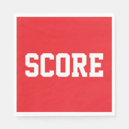 Guardanapo De Papel SCORE Esporte Divertido Texto Branco em Vermelho V