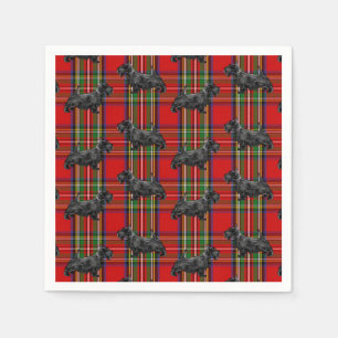 Guardanapo De Papel Scottie Dog em Red Scottish Tartan