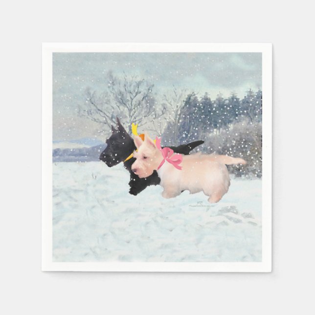 Guardanapo De Papel Scottie Pups (Frente)