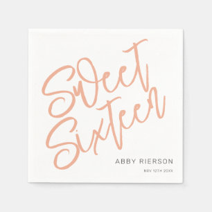 Guardanapo De Papel Script Blush Sweet Sessenta Nome Personalizado