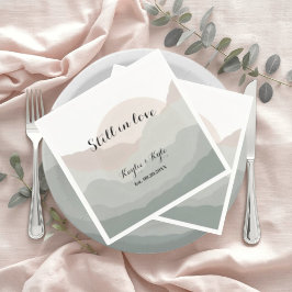 Guardanapo De Papel Script Boho Aquarela Montanha Aniversário 